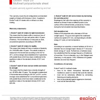 Exolon multi UV Warranty