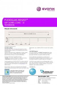 Plexiglas SDP Resist 16 termékadatlap