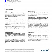 Technical Manual - Machining Vivak® and Axpet® Solid Polyester Sheets