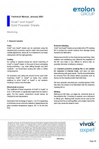 Technical Manual - Machining Vivak® and Axpet® Solid Polyester Sheets